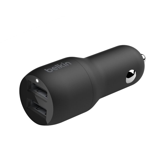 Dual USB-A Car Charger 24W + USB-A to USB-C Cable