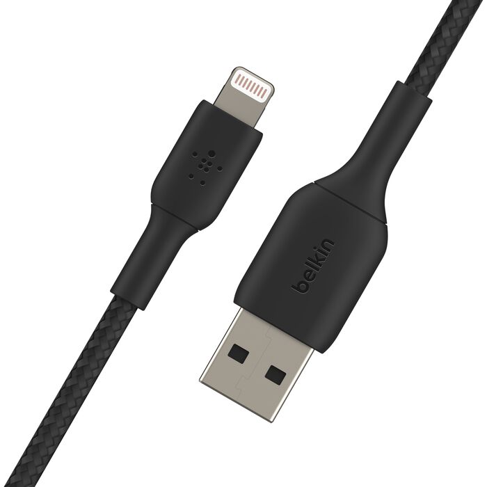 Braided Lightning to USB-A Cable (1m / 3.3ft, Black)