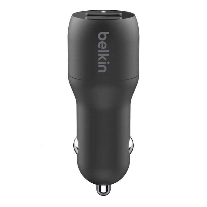 Dual USB-A Car Charger 24W + USB-A to USB-C Cable