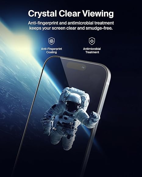 Belkin - Anti-Microbial Glass Screen Protector - Compatible with Apple iPhone 17 Air - Transparent