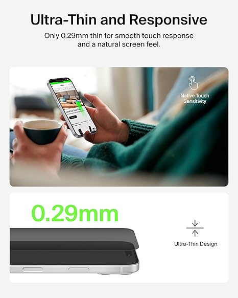 Belkin - Anti-Microbial Glass Screen Protector - Compatible with Apple iPhone 17 Air - Transparent