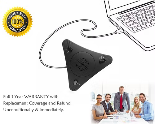 USB Conference Speakerphone with Omnidirectional Microphone
