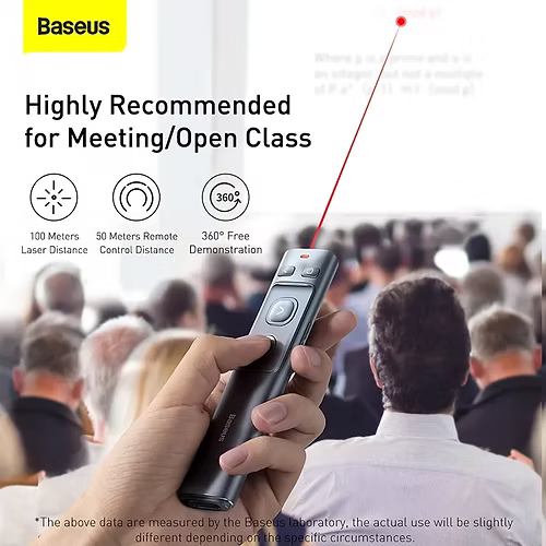 Baseus Rechargeable Laser Pointer for Presentations – 200m Red Laser Distance