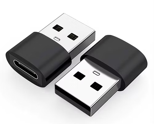 USB 2.0 to USB-C Adapter (1 PC) – Fast Charging, Compact Design, Short Connec