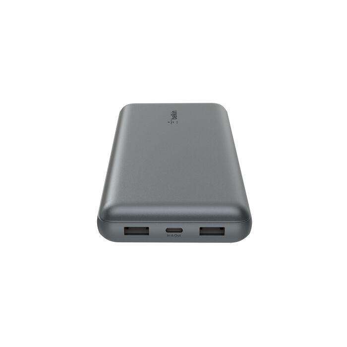 Belkin - BoostCharge 20 000 Mah Power Bank with USB-C 15 Watt - Dual USB-A 15cm USB-A to C Cable - Space Grey