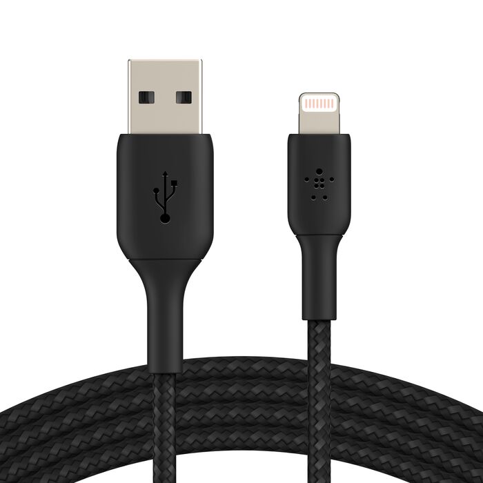 Braided Lightning to USB-A Cable (1m / 3.3ft, Black)