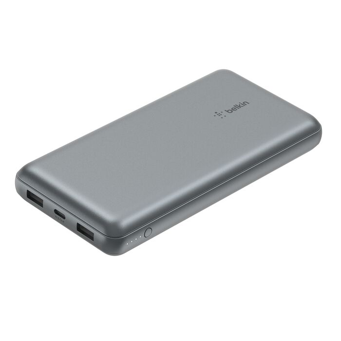 Belkin - BoostCharge 20 000 Mah Power Bank with USB-C 15 Watt - Dual USB-A 15cm USB-A to C Cable - Space Grey